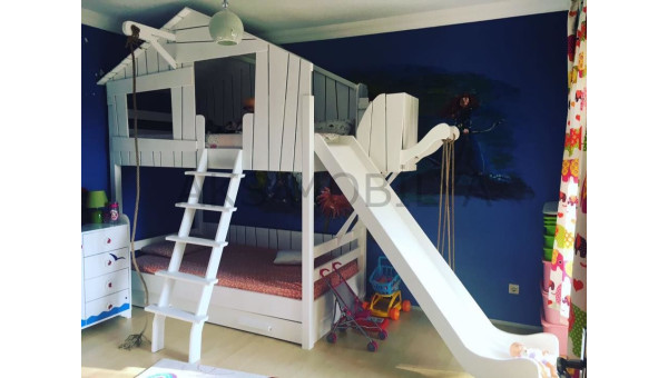 Kaydıraklı ve Salıncaklı Çocuk Ranzası